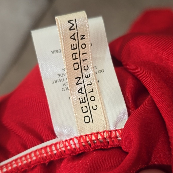 EUC red tankini halter swim top - Picture 4 of 5
